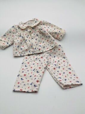American Girl White Floral Cotton Pajama Set Retired Emily Doll Flower PJ's